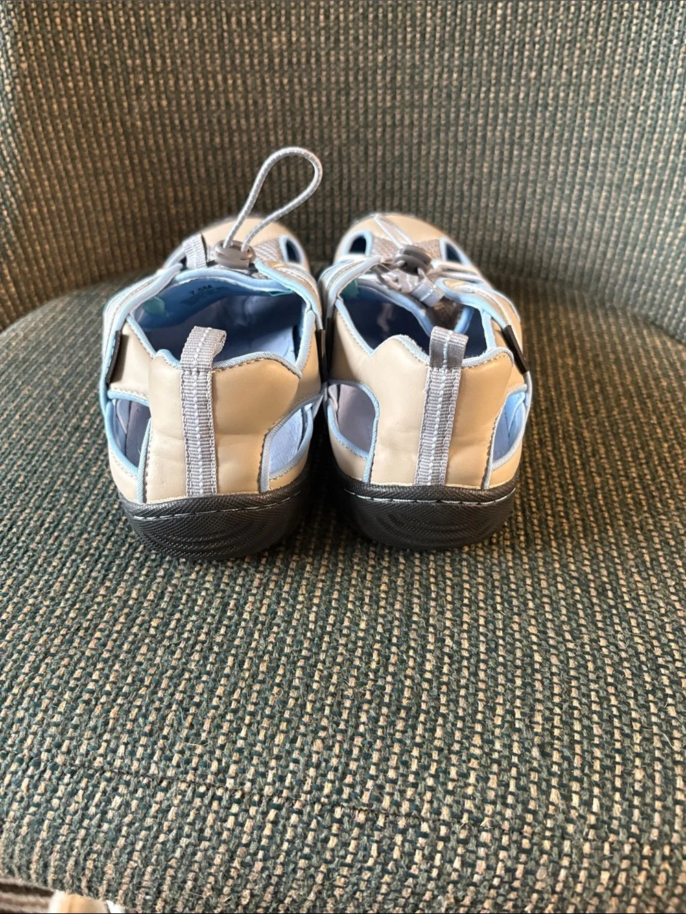 J-41 Women's Light Blue and Beige Outdoor Bungee Sandals